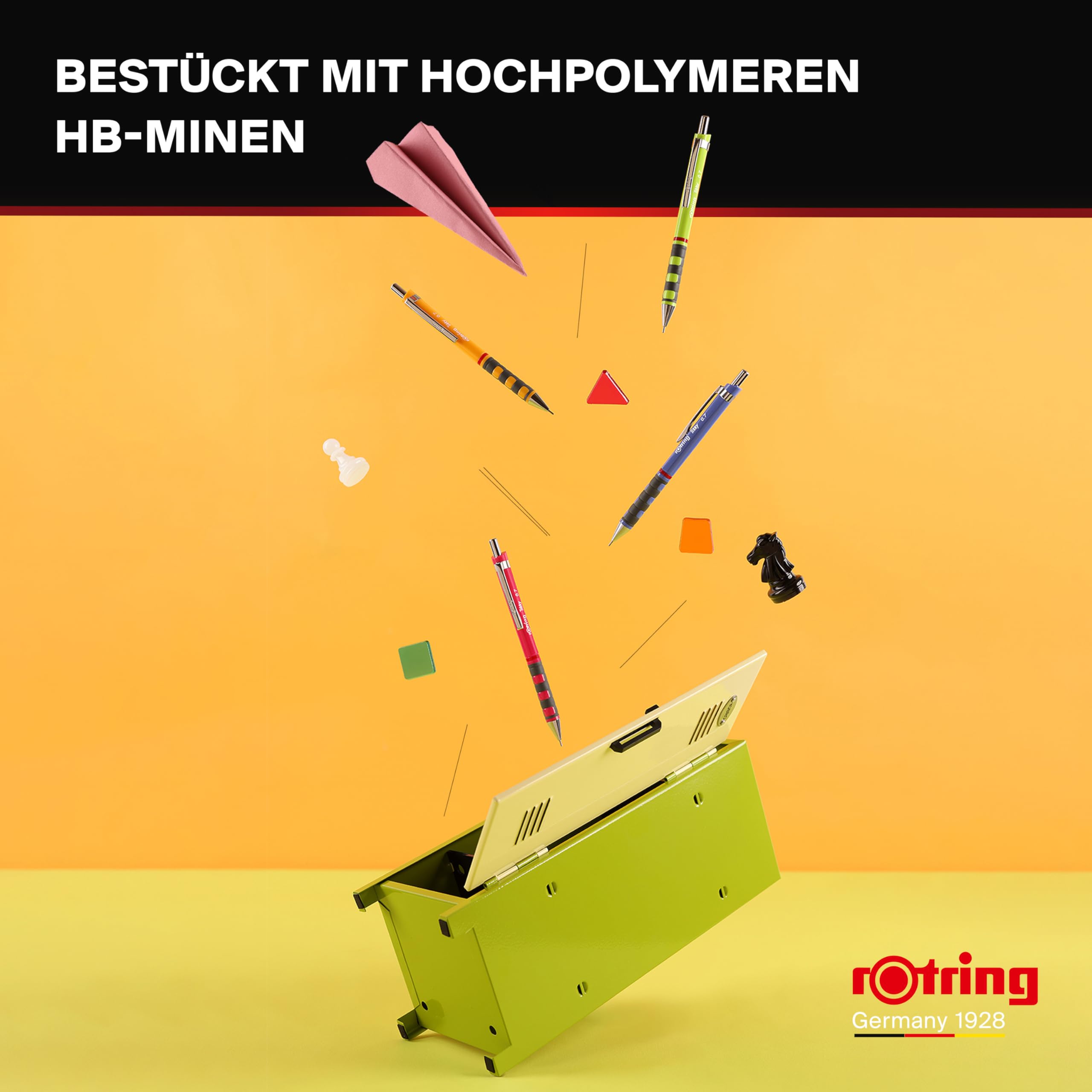 rOtring Tikky Druckbleistift | HB 0,7 mm | Schaft in Iris (Blau) | Leicht mit gummierter Griffzone | 12 Stück