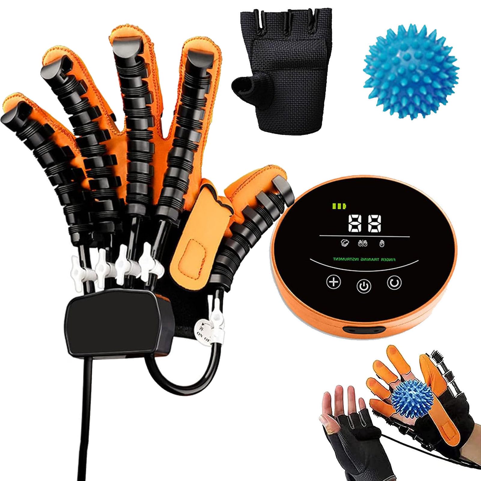 MFYDPP Rehabilitation Robot Gloves,Finger Orthosis,Hemiplegia Stroke Arthritis Left & Right Hand Finger Rehabilitation Trainer, Relieve Hand Stiffness(Size:M,Color:Left Hand)