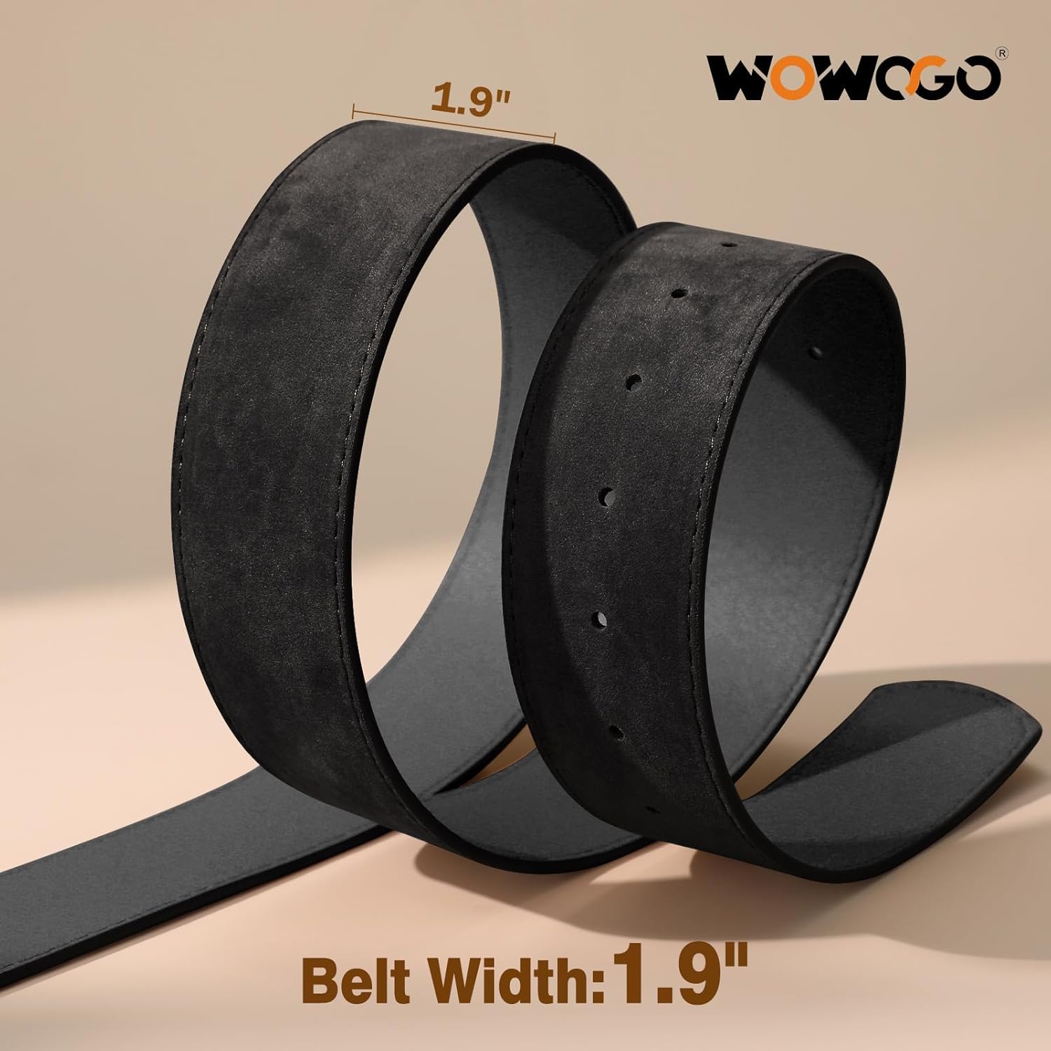 Women Wide Leather Belts for Dresses 1.9" Chunky Fashion Vintage Thick Suede Waist Belt with Brass Buckle - Image 5