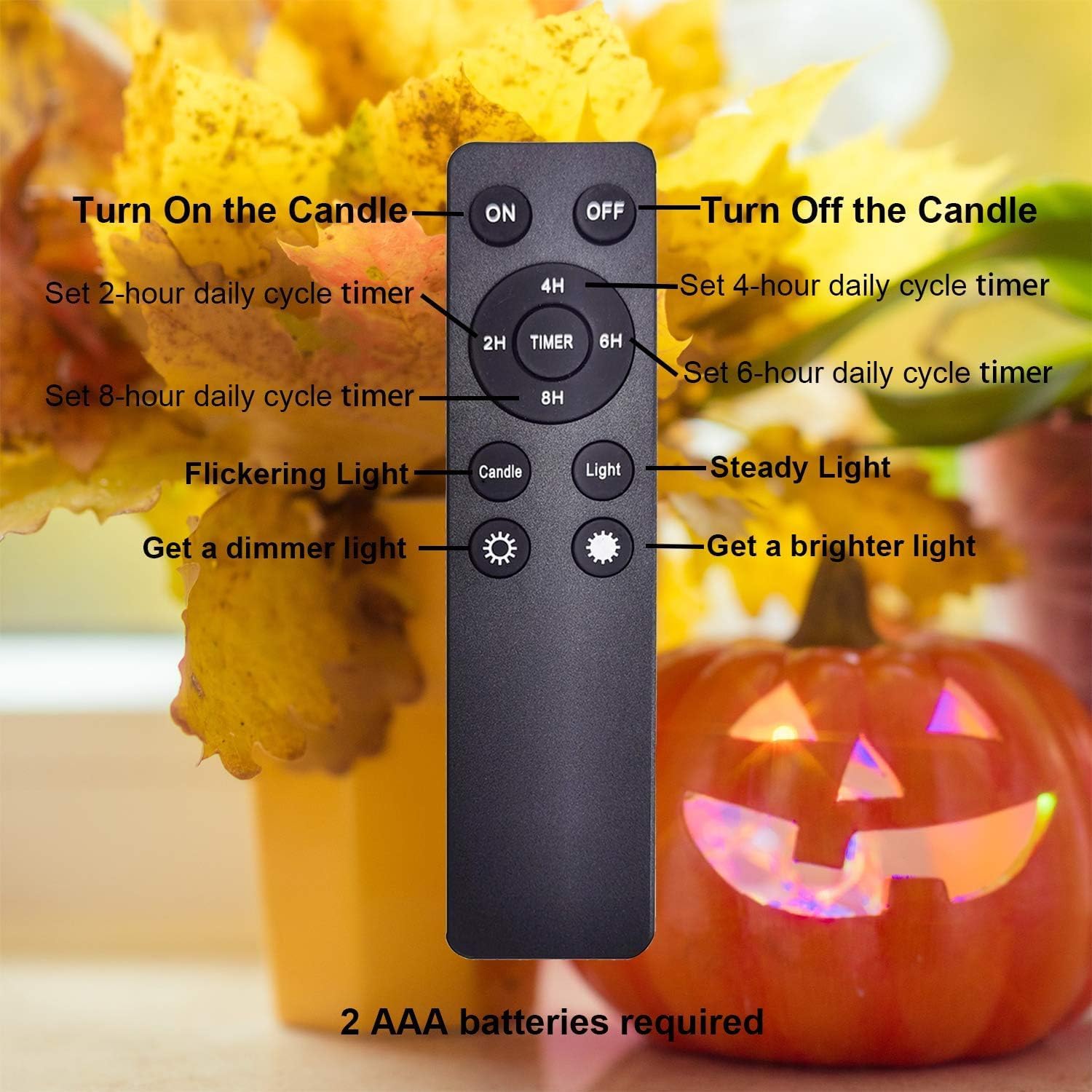 iZAN 4 Pack Battery Operated LED Pumpkin Lights with Remote and Timer, Bright Flickering Flameless Candle Set for Pumpkin Décor Jack-O-Lantern Halloween Party Home Christmas Decorations, Orange Color