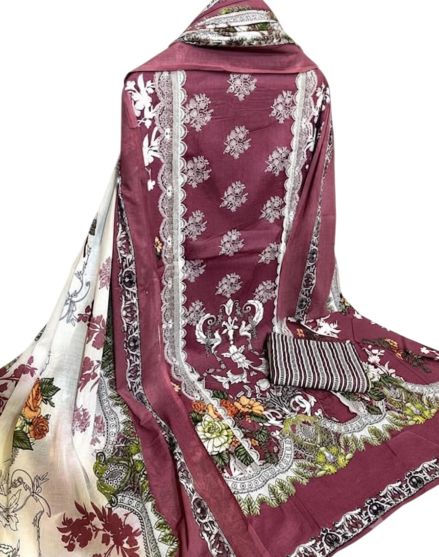 ZOUFISHA COLLECTIONS Women's Jaam Cotton Unstitched Dress Material with Soft Rayon Bottom & Printed Dupatta | Ethnic Salwar Suit Material for Casual, Festive, Office & Daily-image-17