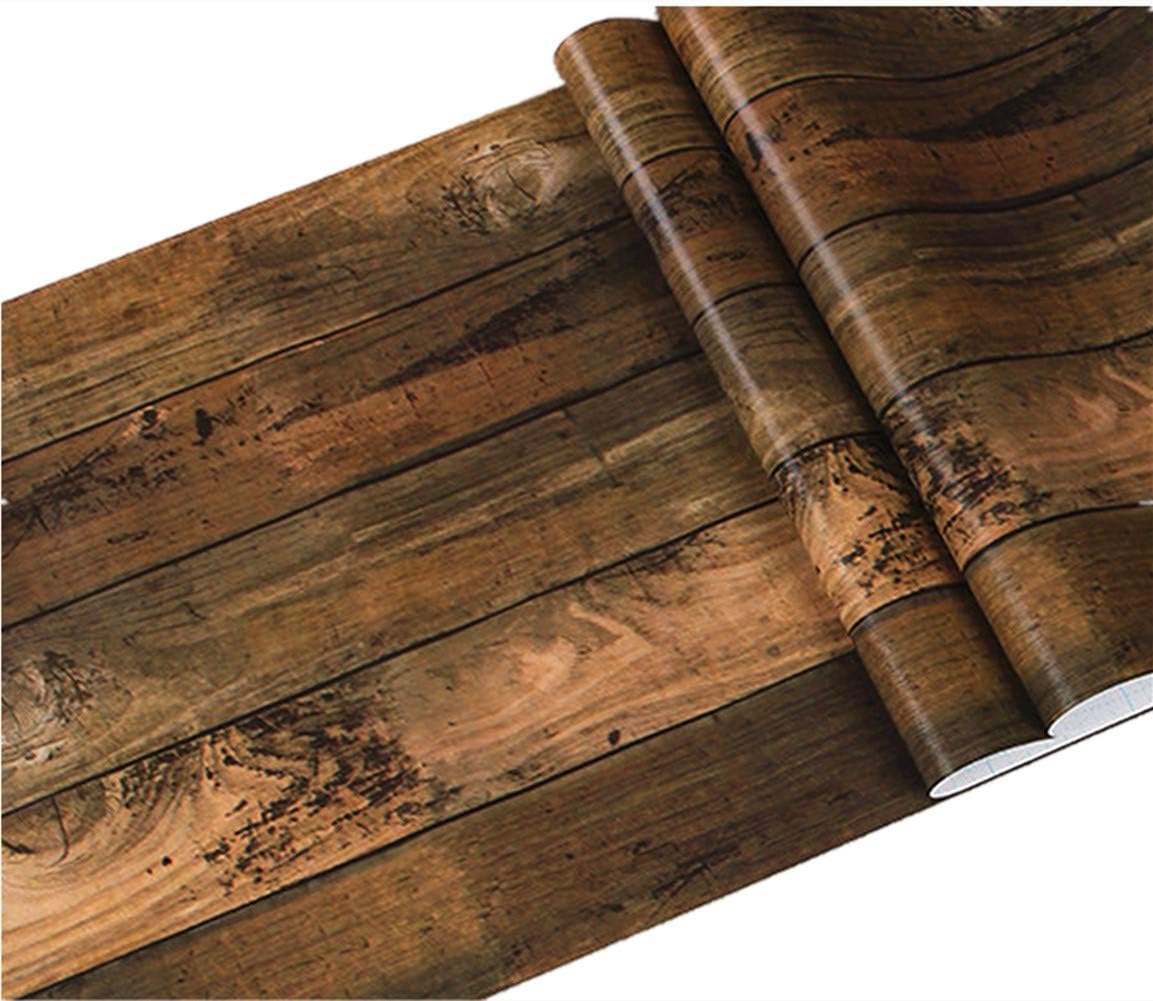 EmoyiVintage Wood Panel Wallpaper Self Adhesive Removable Wall Covering Wooden Grain Vinyl Decal Roll 17.8"x78.7โ