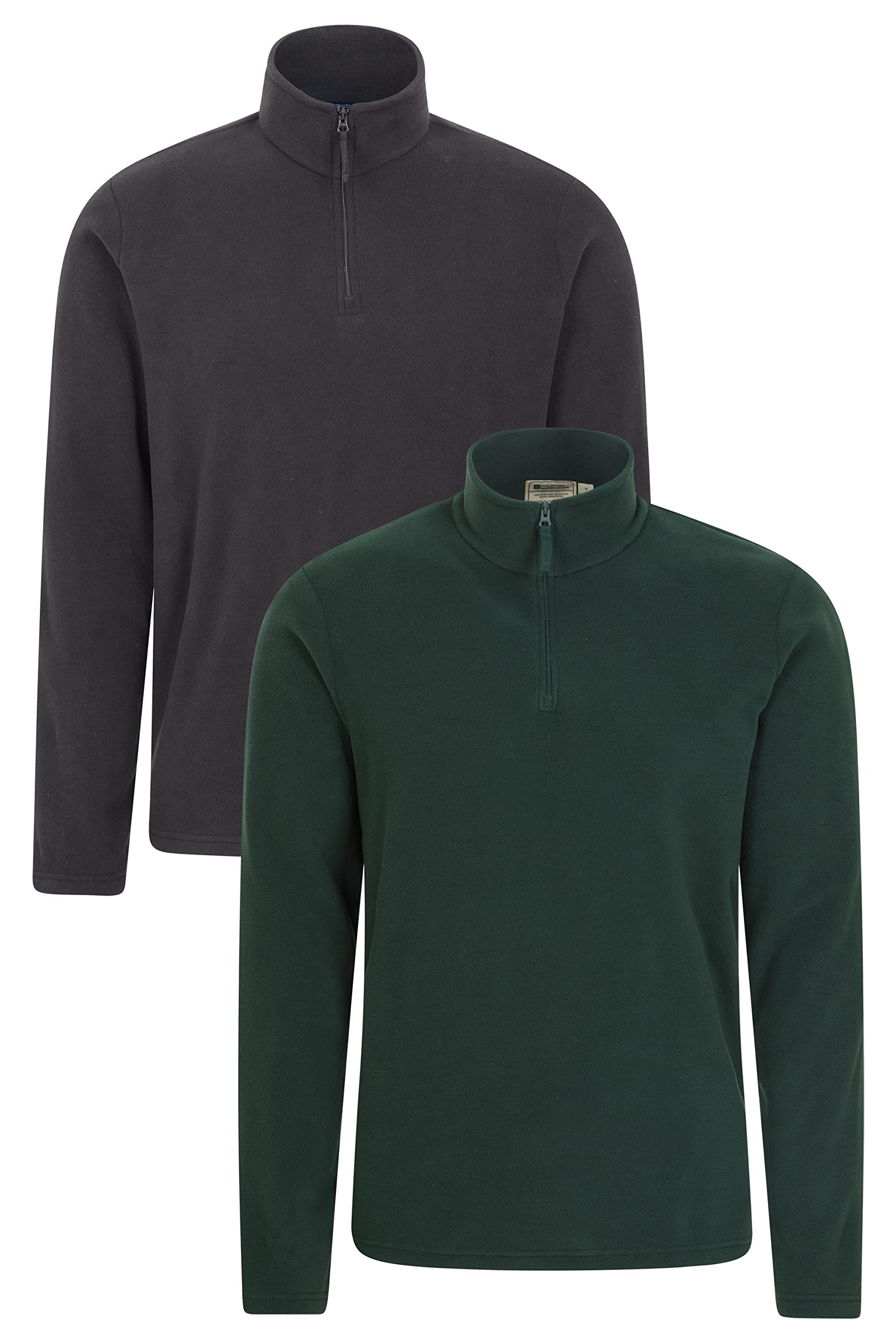 Mountain Warehouse Camber II Mens Half-Zip Fleece - Microfleece Sweatshirt Everyday Wear - Spring Summer, Outdoors, Travelling & Hiking Green 4XL