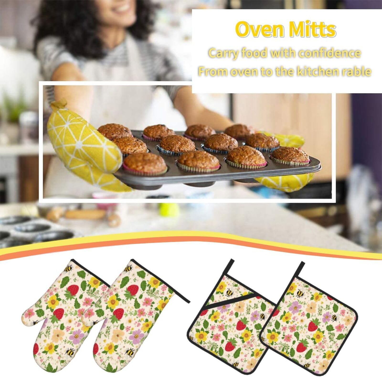 Maniques de Cuisine Gants de Cuisson Lavable en Machine Facile a Nettoyer