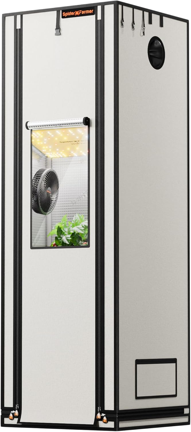 Spider Farmer Pro Series 2x2x6 Grow Tent, 24"x24"x72" with Roll-up Door, Observation Window Floor Tray, 2000D Thicken Mylar Canvas, 2x2 for Hydroponic Indoor Growing for SF1000, SF1000, SE1500, G1500