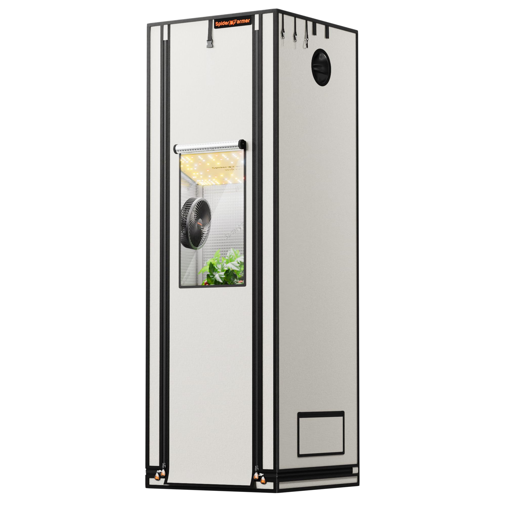 Assembled Spider Farmer Pro Series Grow Tent, showing the exterior canvas and overall structure.