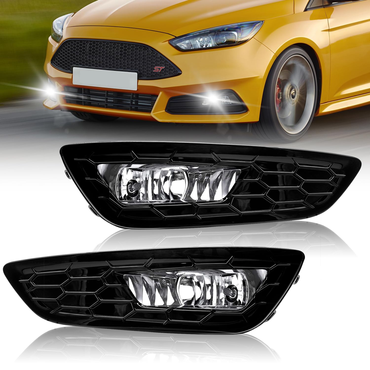 Fog Lights Compatible with 1999-2002 Chevy Silverado 1500 2500/2001 2002 Silverado 1500HD 2500HD 3500/2000-2006 Tahoe Suburban 1500 2500(Clear Lens) — view 13