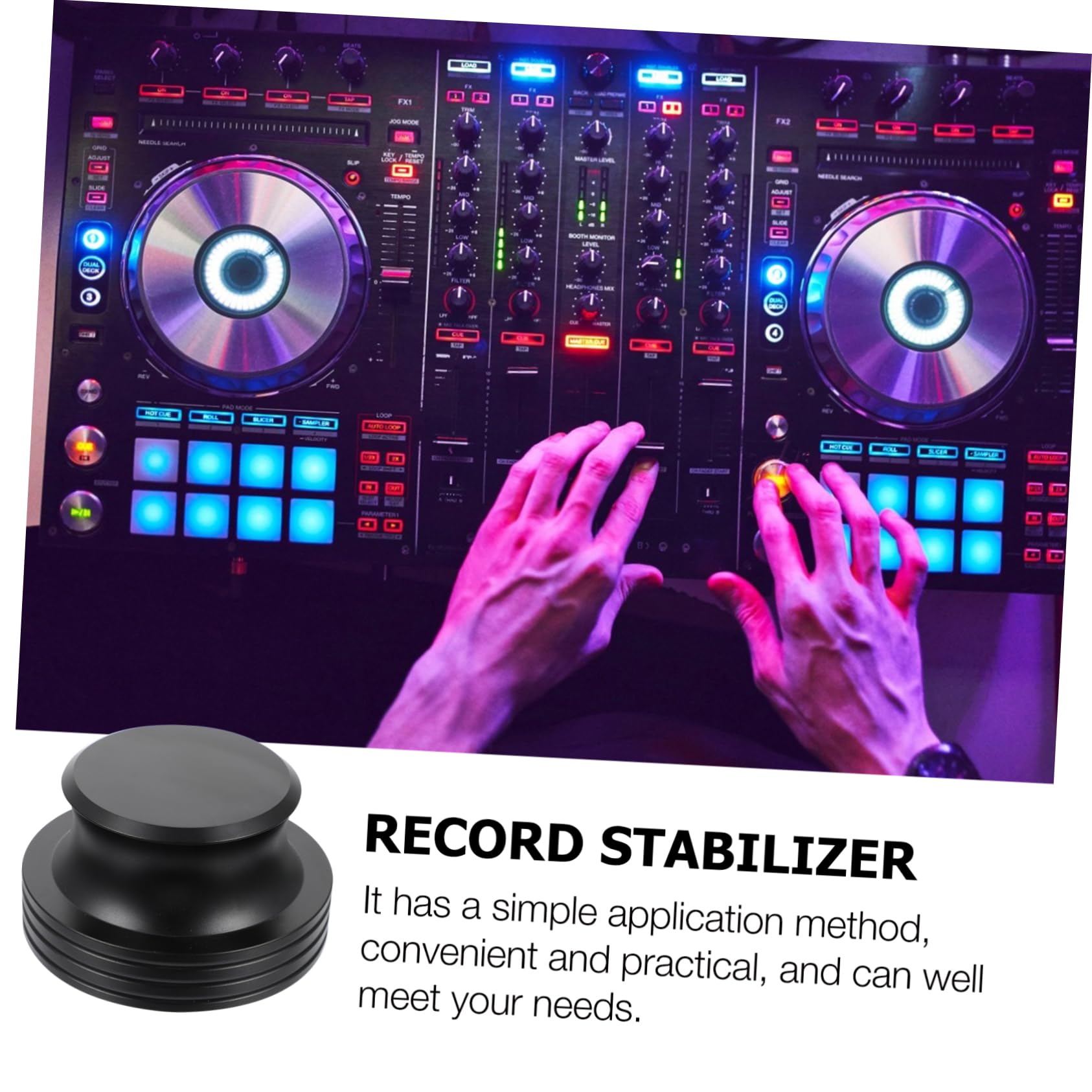 NUOBESTY Estabilizador Calidad de Vinilo de Aluminio Negro de Discos Duradero Accesorio Que Mejora la Sonido y Mantiene la Velocidad Estable para Tocadiscos