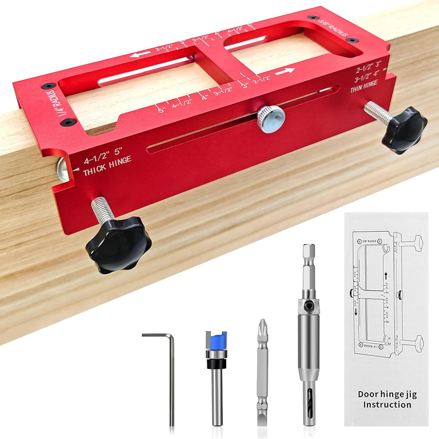 Hinge Jig Router Bit Door Hinge Jig, Aluminum Alloy Door Hinge Router Jig with Scale ...