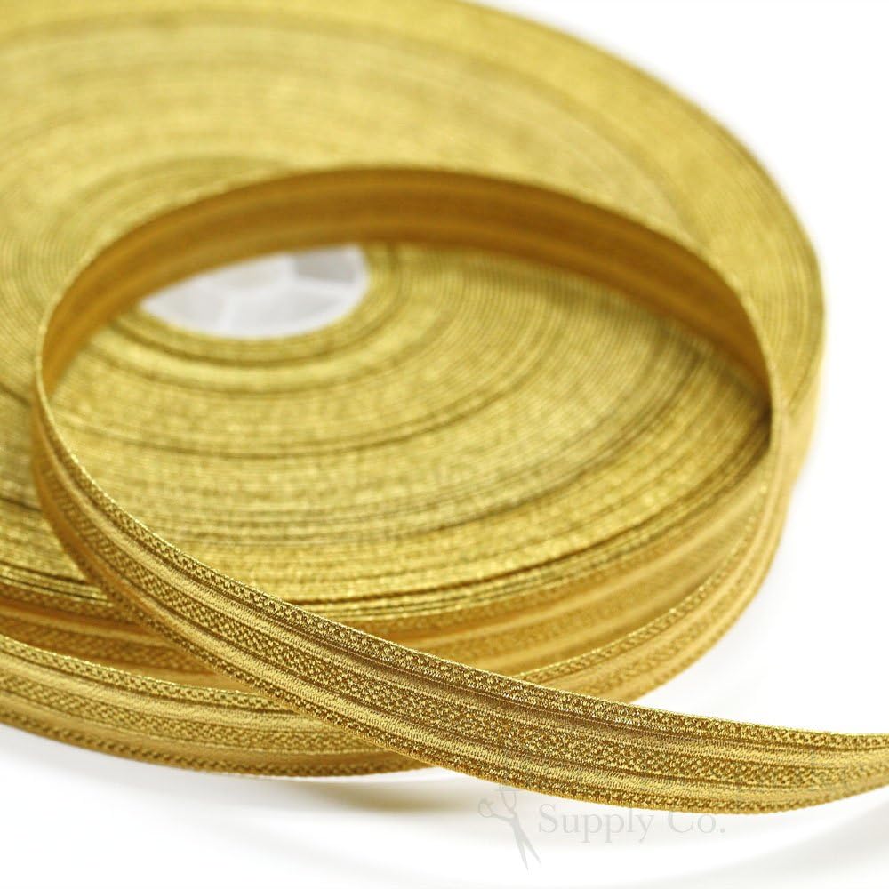 Knox Yellow Gold Double Stripe Military Bullion Braid Trim: 27 Yard Roll