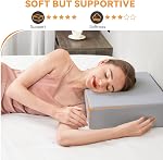 TOPPURE Cube Memory Foam Pillow for Side Sleepers, Cervical Pillow for Neck and Shoulder Pain Relief, Coach Pillow, Travel Pillow with Washable Pillowcase, White (Gray, 14"x14"x5")