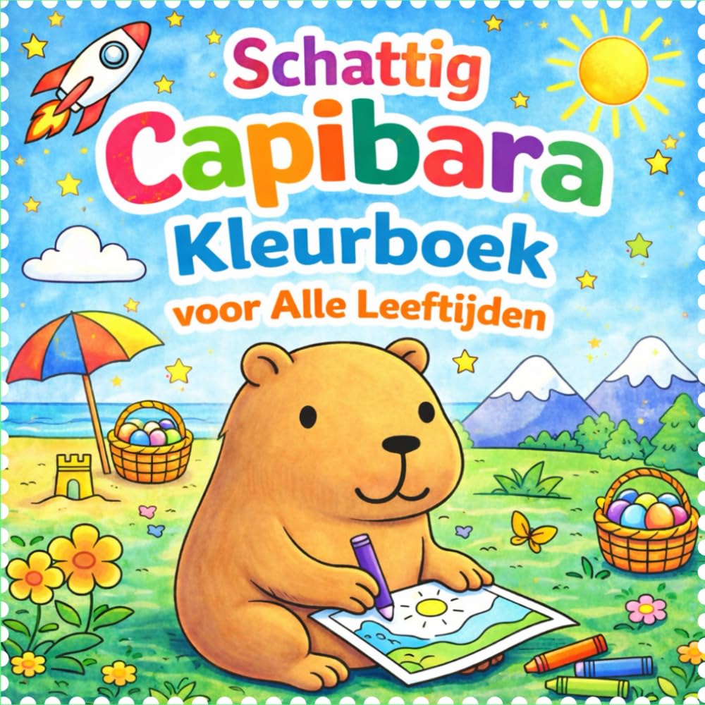 Schattig Capibara Kleurboek voor Alle Leeftijden: Lieve en Makkelijke Kleurplaten met Capibara-Avonturen voor Kinderen, Tieners, Volwassenen en Senioren