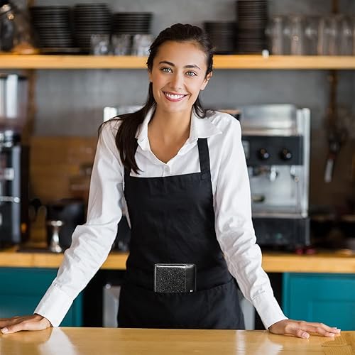 Miniatura 9 de Libreta para camarera de cuero para camarera, organizador de libro con bolsillo con cremallera, lindo libro de camarero con cierre magnético, diseño