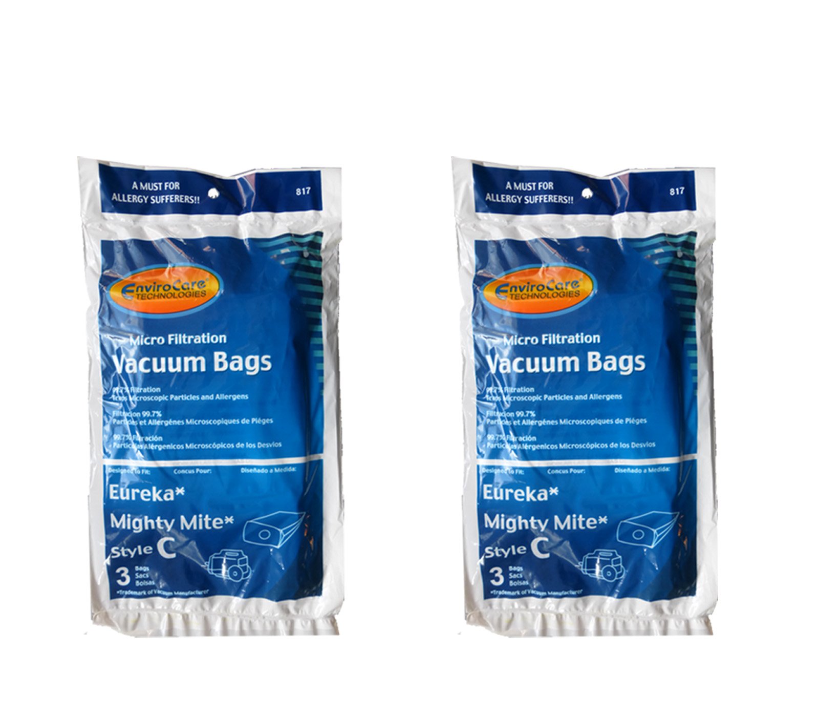 EnviroCare 6 Eureka C Allergy Mighty Mite Canister Commercial Vacuum Cleaner Bags