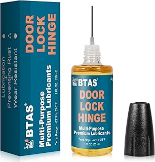 BTAS Door Lock Hinge Lubricant Oil Squeaky Fix Lube for Keyhole with Needle Oiler 1 oz 1 Pcs