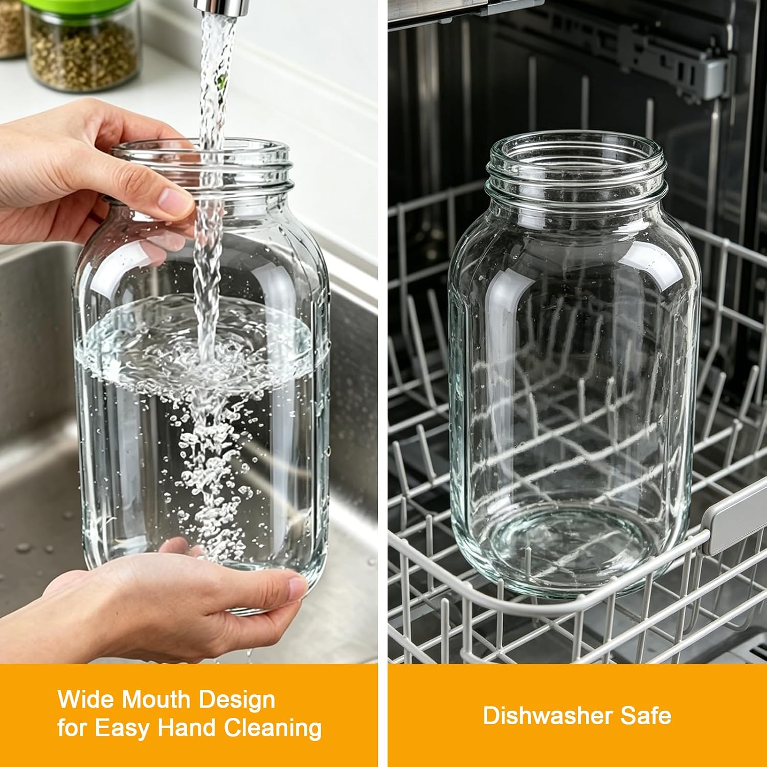 64oz Glass Mason Jar Pitcher with Lid, 2 Quart Airtight Leakproof Cold Brew Sun Tea Iced Coffee Maker