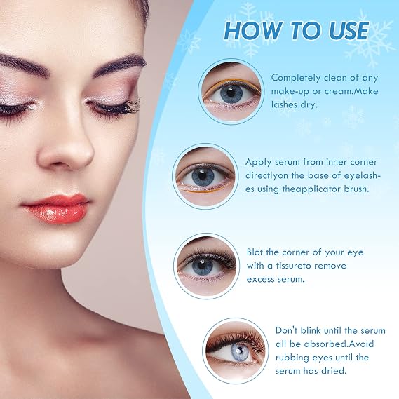 Eyelash Growth Serum, Lash Serums Eyebrow Enhancer and Eyelash Serum for Growth and Thickness, Eye Lash Serum to Growth Longer, Fuller, Stronger With Natural Formula Vegan(New upgrade)