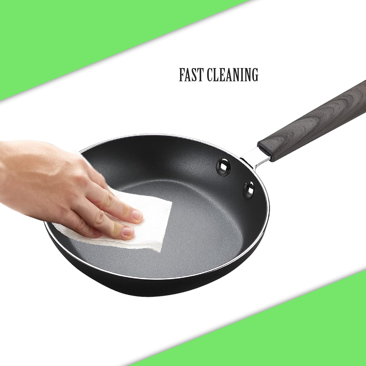 SP-1020 8 Inch Classic Nonstick Square Fry Pan, Gray