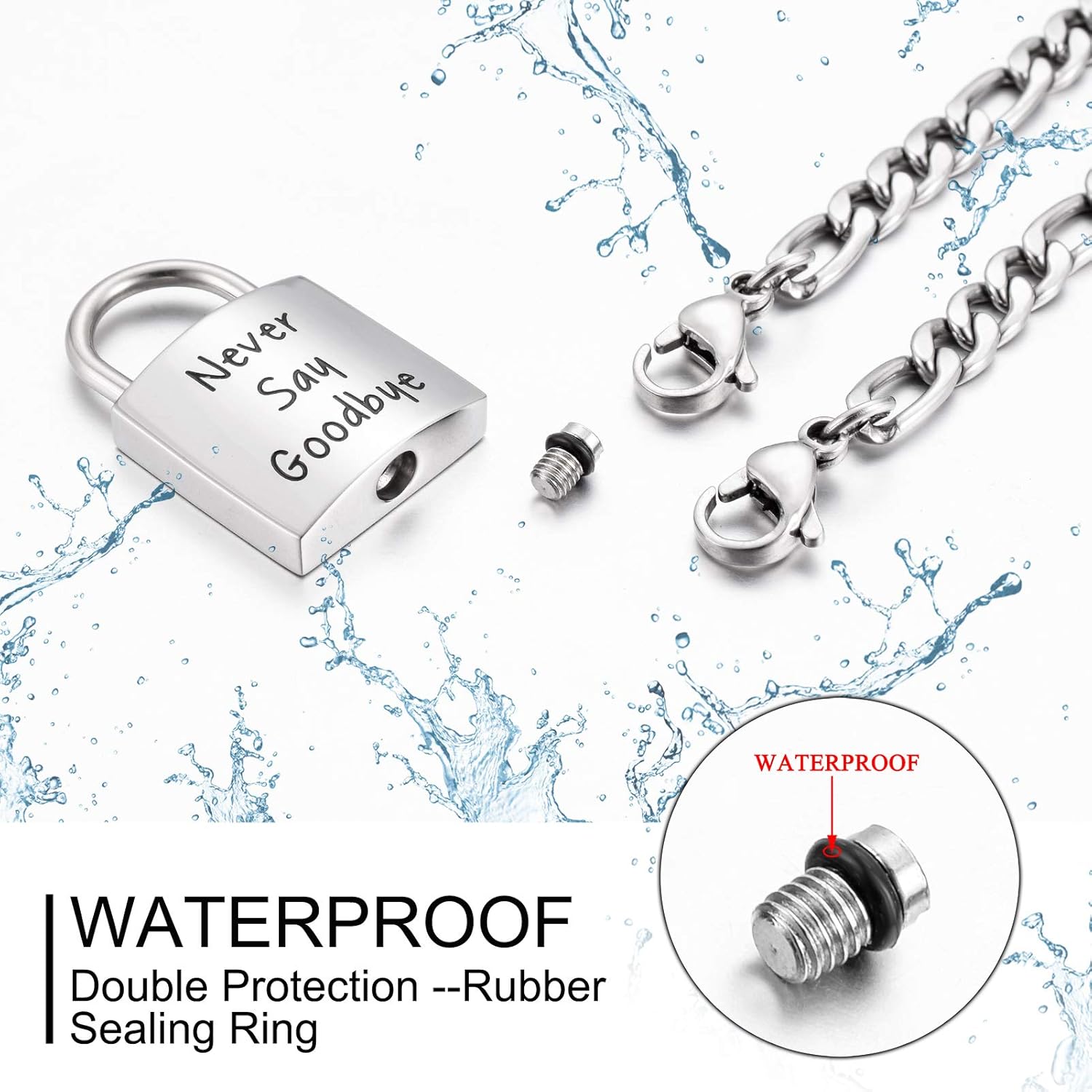 abooxiu Lock Urn Necklace for Ashes Lock Urn Bracelet for Ashes