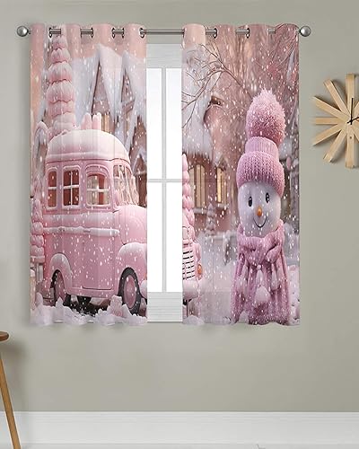 Miniatura 3 de Cortinas traslúcidas de Navidad de 39 pulgadas de largo, juego de 2 paneles de cortinas para cocina, dormitorio, sala de estar, puerta, pasillo,