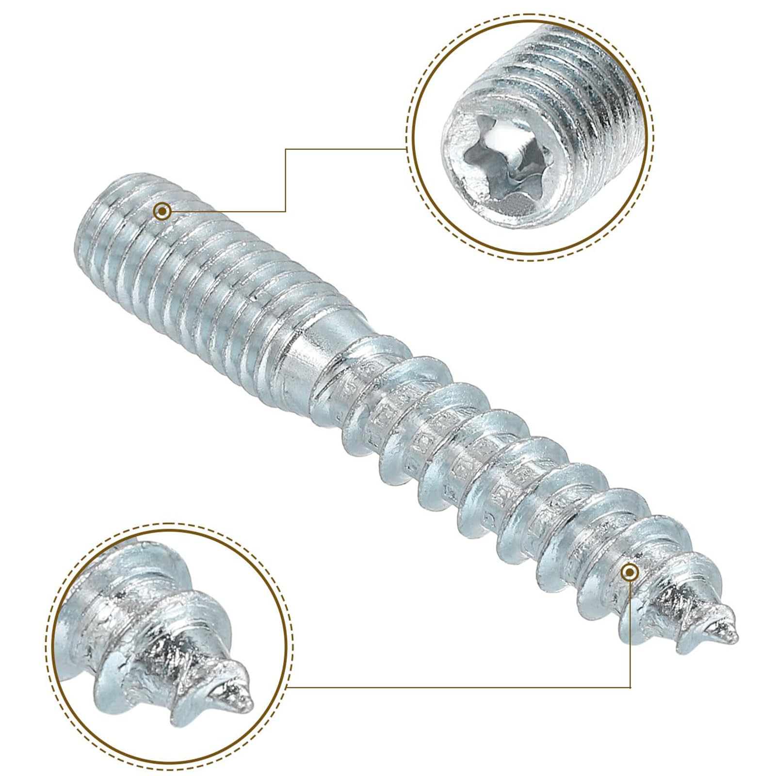 TA-VIGOR 12Pcs M8x50mm Hanger Bolts - Image 4