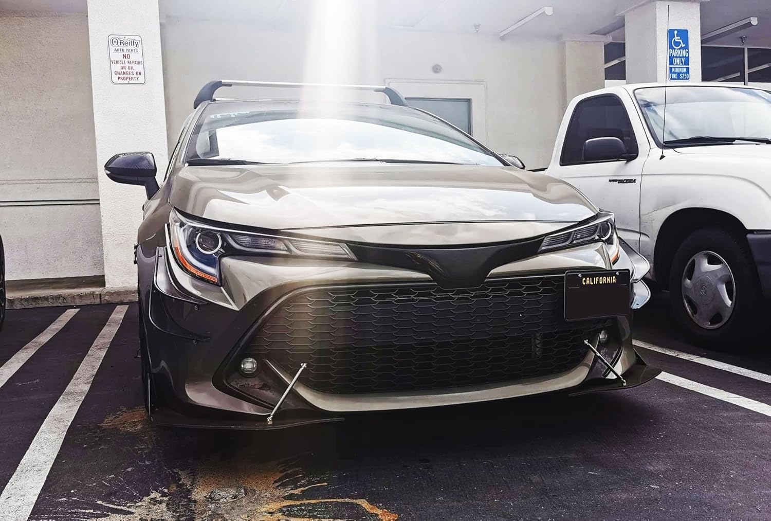 iJDMTOY No Drill Front Bumper Tow Hook License Plate Relocator Adapter Kit Compatible with 2019-up Toyota Corolla