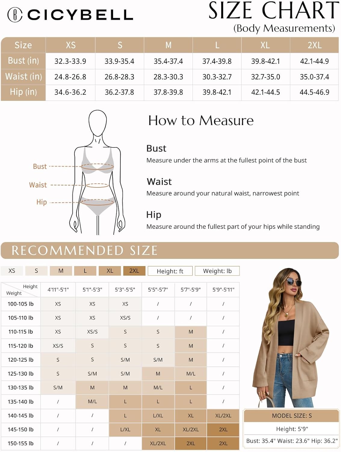 Cicy Bell Womens Oversized Cardigans Long Sleeve Open Front Shawl Sweaters Knit Fall Outerwear with Pockets - Image 7