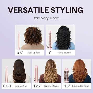Wavytalk Multi Curl 5 in 1 Curling Wand Set and Steam Sesh Hair Straightener