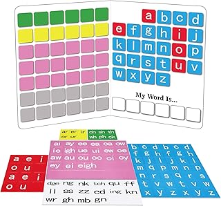 Ireer 1 Set Phonics Magnetic Letter Tiles Set Spelling Reading Games Board Manipulative Phonemic Awareness Sentence Building Alphabet ABC Fridge Magnets Homeschool Classroom Learning Activity