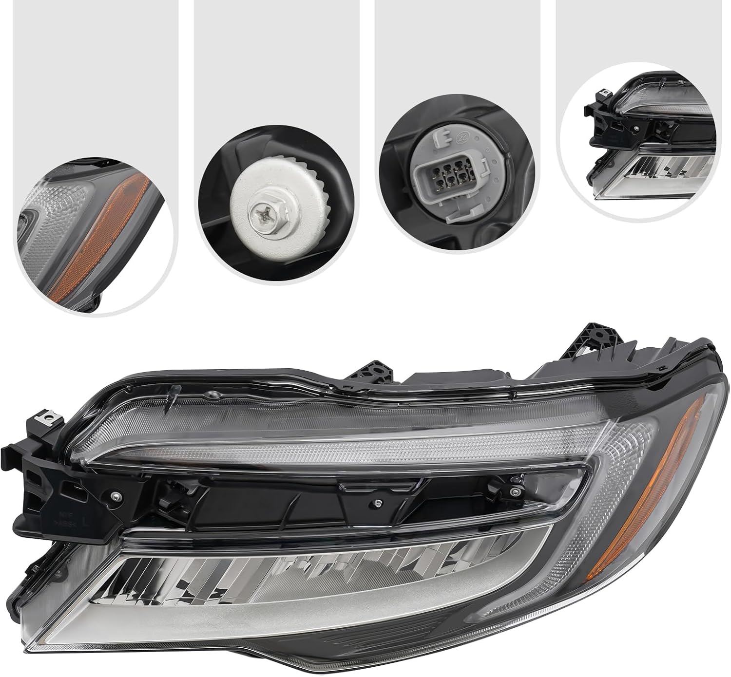 LED Headlight Set Left for 2019-2021 Honda Passport 2019-2022 Pilot, Complete Front Headlamp Assembly Replaces 33150TG7A32(Left Driver Side)