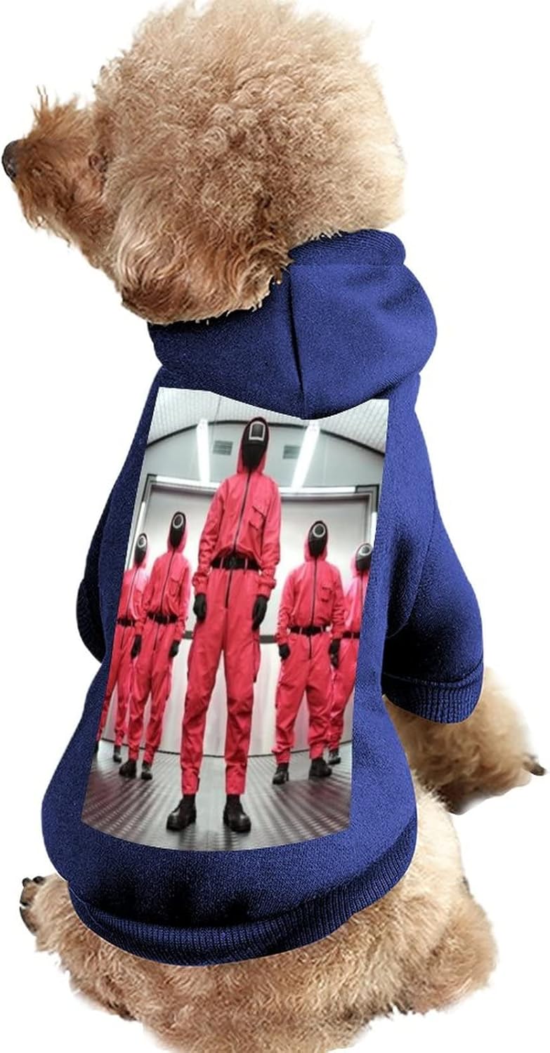 犬服 犬の服 ペット服 イカゲーム 2 秋冬 裏起毛 帽子付き ポケットパーカー スウェット 防寒 保温 厚手 着脱簡単トレーナー スウェットパーカー コスチューム 小型犬 中型犬犬仮装犬服 猫服 ペット用品 脱毛保護 お散歩 お出かけ Cafe Du Jardin Com