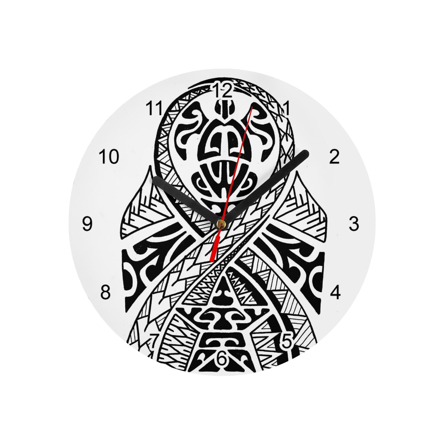 Horloge murale en verre et tortue maori pour un salon zen exotique