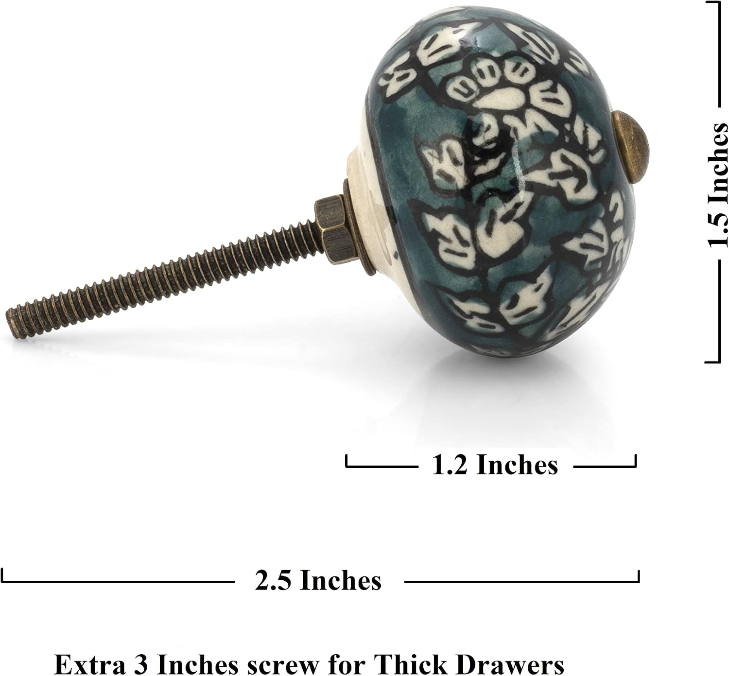 Rasiya Art Kitchen Cabinet Knobs - Assorted Multicolor Ceramic Drawer Pull Handle Kitchen Furniture Hardware Boho Farmhouse Decor - Pack of 30