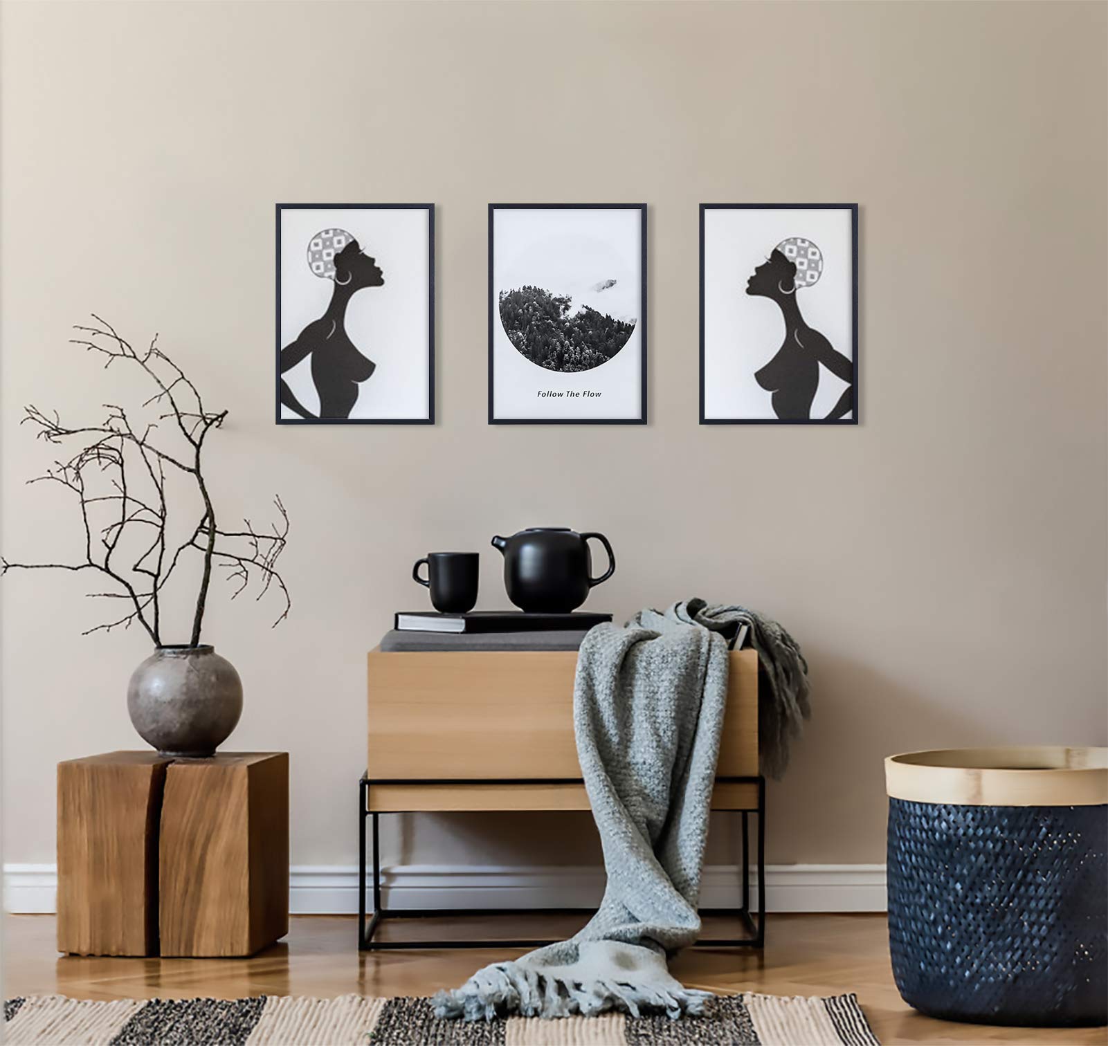 Lot de 4 Cadres Photo A4 21x30 Noir avec Plexiglas – Cadres
