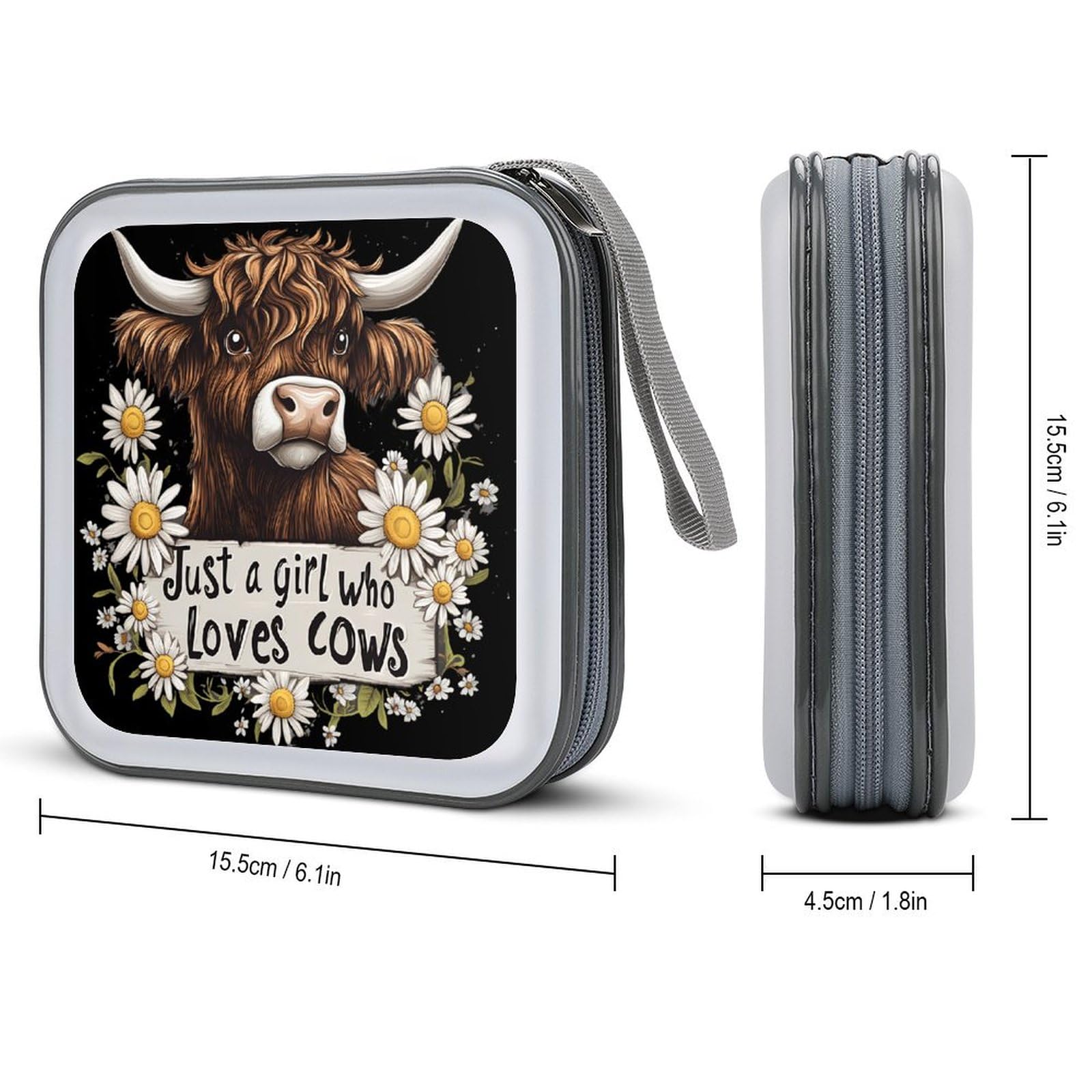 Cow Just A Girl Who Loves Cows CD Case Plastic DVD Case Holder Wallet Disc Storage Organizer for Car Travel