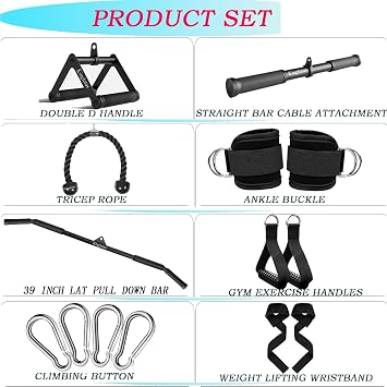 Kinglotus Cable Machine for Home Gym,Triceps Press Down Cable Machine attachments,LAT Pull Down attachments,Triceps Pull Down attachments,Fitness Equipment Cable Accessories