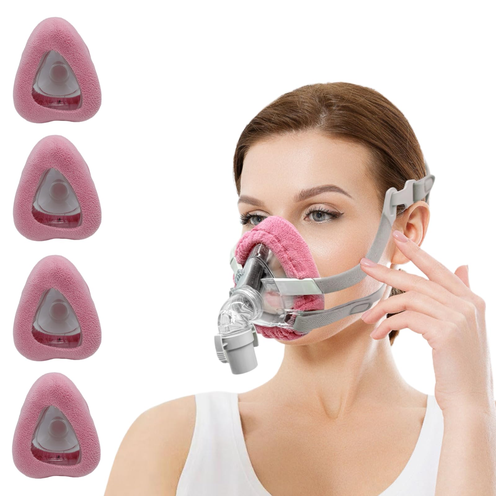 playWooWgo 6 Pack CPAP Mask Liners Compatible with Small Size CPAP Full Face Mask,Comfort Reusable Cushion Covers,Absorbs Facial Oils and Moisture