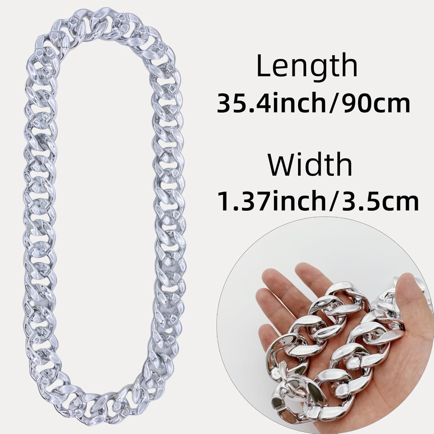 Plastic Hip Hop Chain Necklace, 80s 90s Costume Accessory, Men's Chunky Necklace, Big Chunky Gold Chain, - Image 2