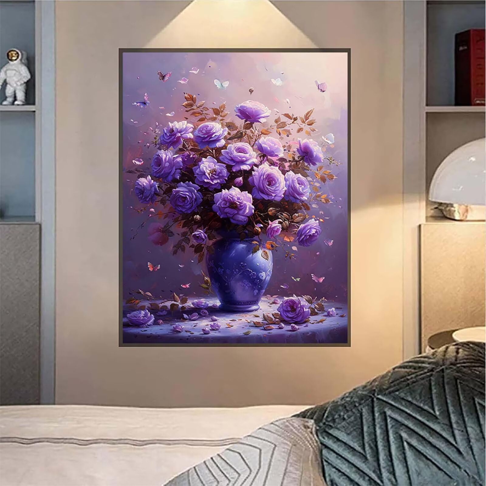 5D Diament Malarstwo Kwiat Numer Numeru Dorosły, Diament Malarstwo Dorosły Motyl, DIY Hobby Kreatywny zestaw do haftu dla dorosłych, Zestaw do haftu krzyżykowego, Boże Narodzenie Dekoracja Prezent 90