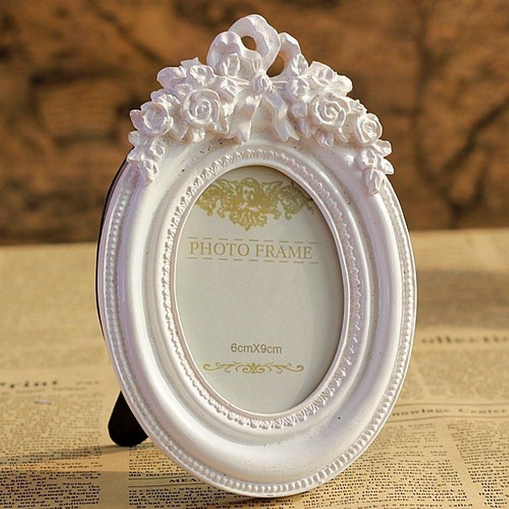 Giftgarden 2.5x3.5 Oval Picture Frame White Frames Wedding Gifts, Valentines Gifts, Love Gifts, Mother Gifts for 2.5 by 3.5 Inch Photo Display