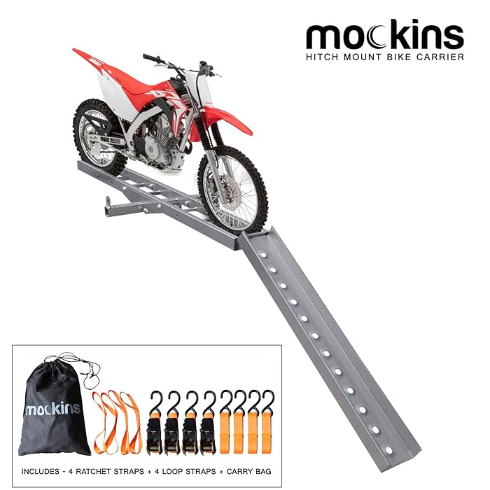 Buy Mockins Gray Hitch Mounted Motorcycle Carrier The Heavy Duty Steel Dirt Bike Carrier is 73