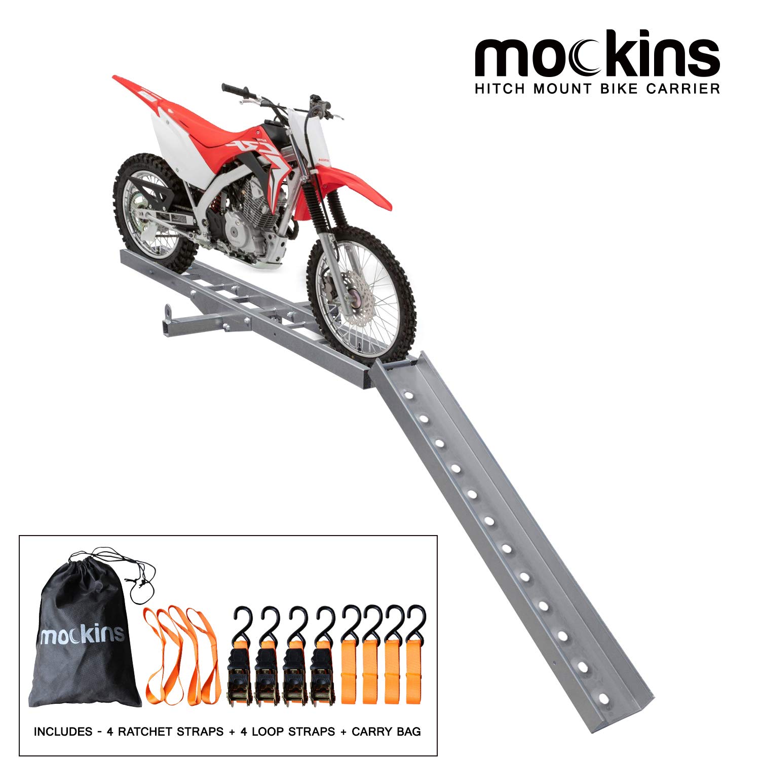 Buy Mockins Gray Hitch Mounted Motorcycle Carrier The Heavy Duty