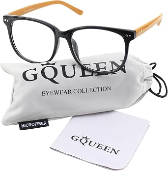 GQUEEN Fake Non-Prescription Glasses Clear Lens Women Men Oversized Frame