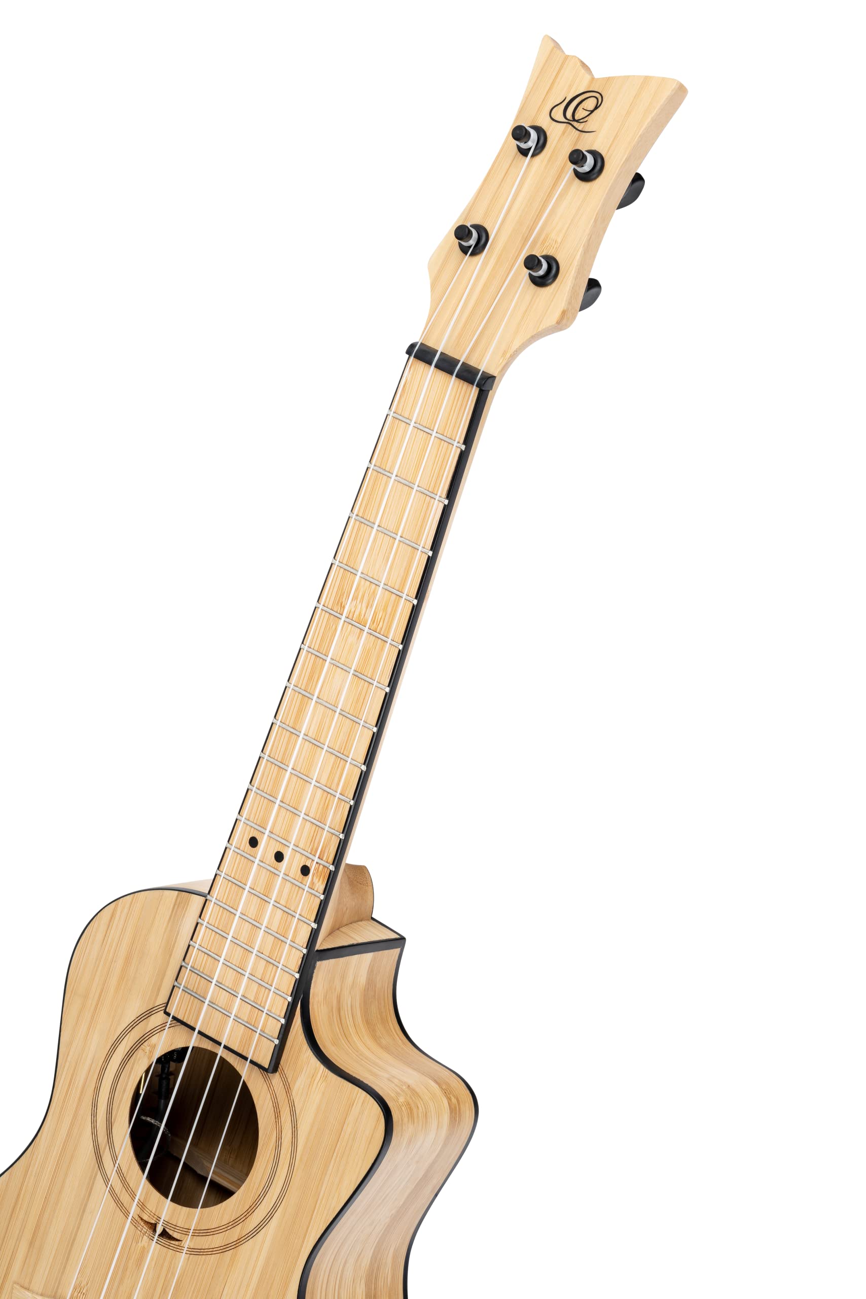 Ortega Guitars Ukulélé Concert Électro-Acoustique – Série Bamboo – Housse Incluse – Bambou, Naturel (RUNAB-CC)
