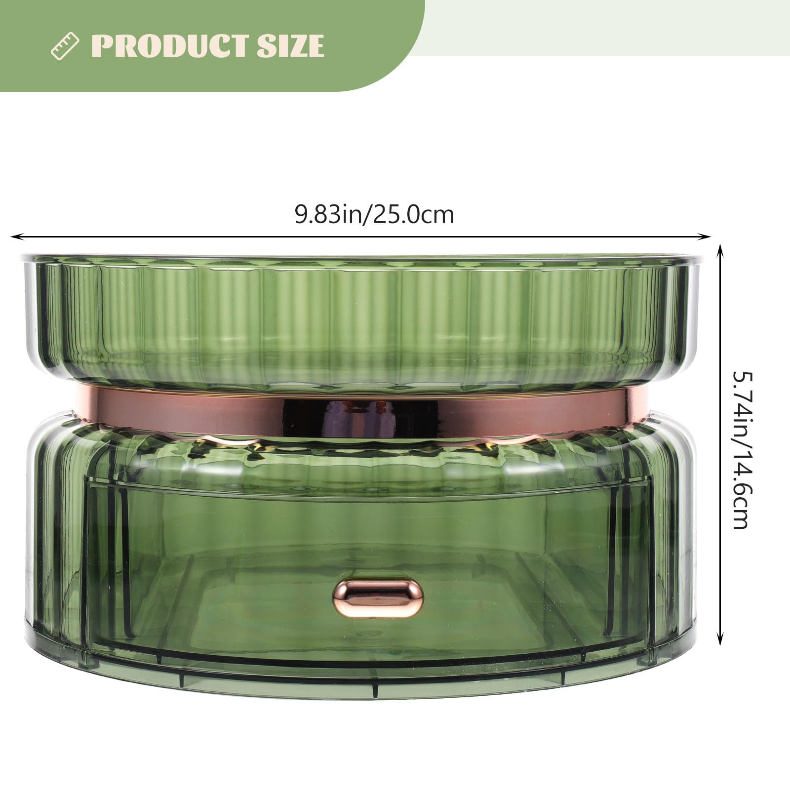 Drehbarer Make Up Organizer aus Pet für Arbeitsfläche und Schminktisch