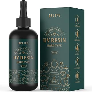 UV Resin - 240g Crystal Clear Hard Type Ultraviolet Fast Curing UV Epoxy Resin for Jewelry Making, Resin Molds, Craft, UV Resin Glue Solar Cure Sunlight Activated Resin for Casting & Coating