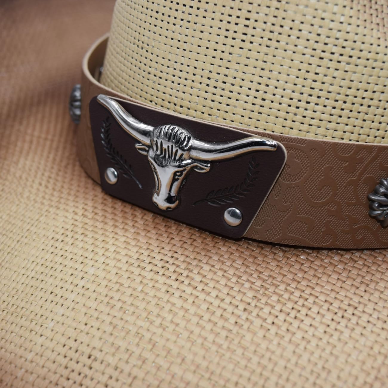 Cowboy Hat for Women and Men Straw Cattleman Crease Western Hats Wide with Shapeable Brim