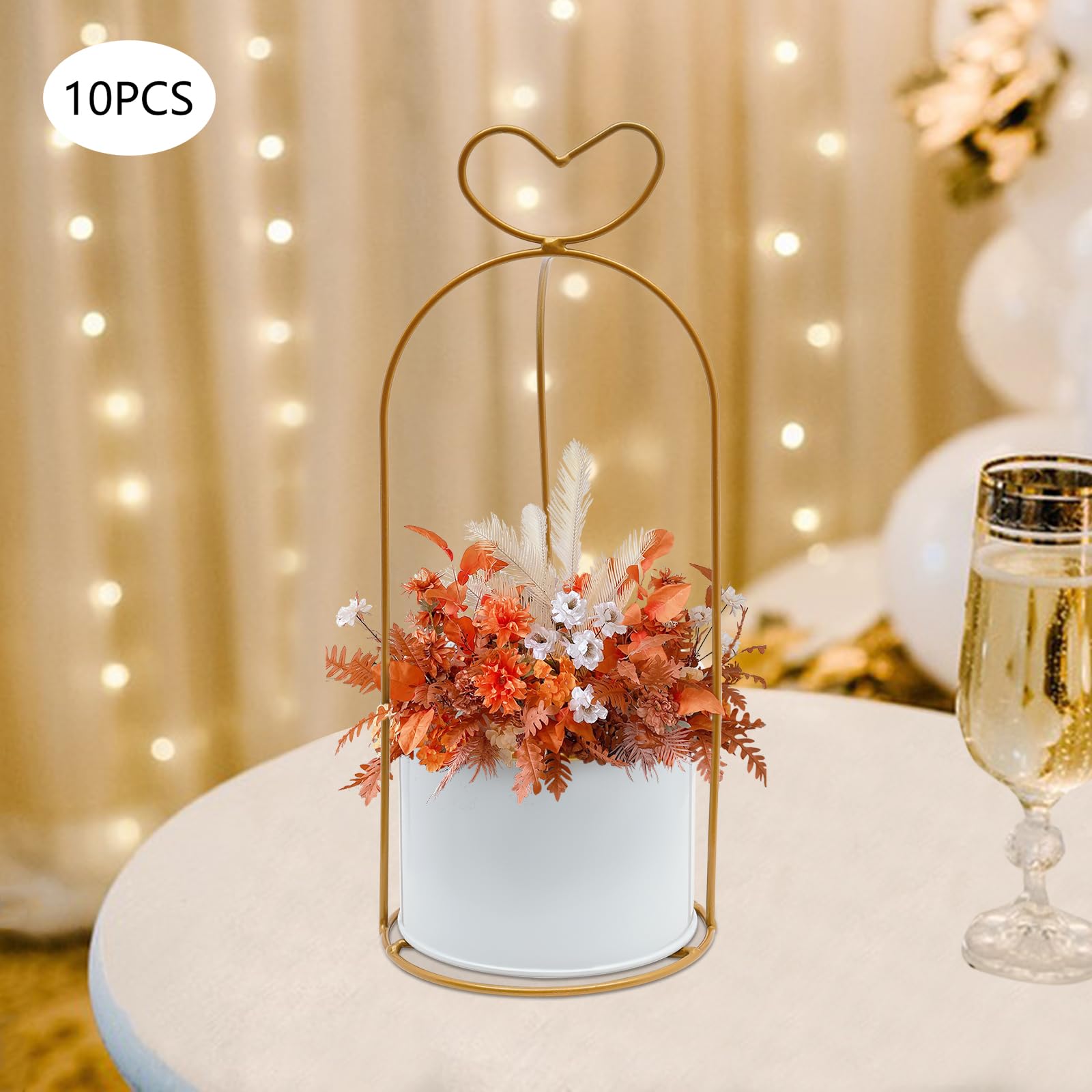 AZXTOPSEZ Jarrones Dorados Para Centros De Mesa: Cuenco De Compota De Boda De 5.1 Pulgadas, Pequeño Jarrón De Metal Con Pedestal Para Mesa Y Eventos, Juego De 10