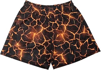 Mens Mesh Graphic Basketball Shorts Streetwear Gym Shorts Summer Cool Casual Running Workout Shorts with Pockets