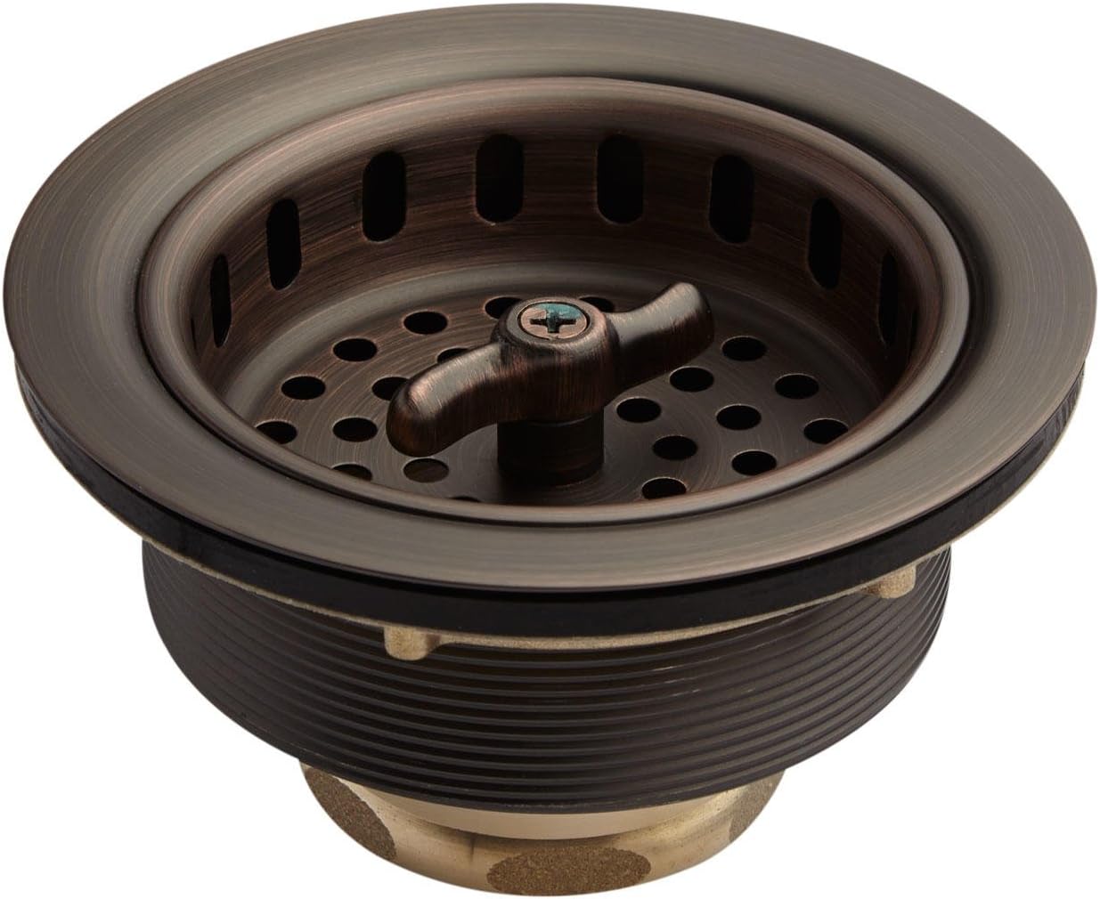 Signature Hardware 229059 3-1/2" Wing Nut Basket Strainer for Sinks up to 1/2" Thick